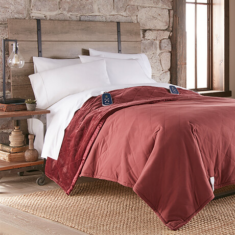 Ultra Velvet Microflannel Electric Blankets // Merlot (Full // 72x90)