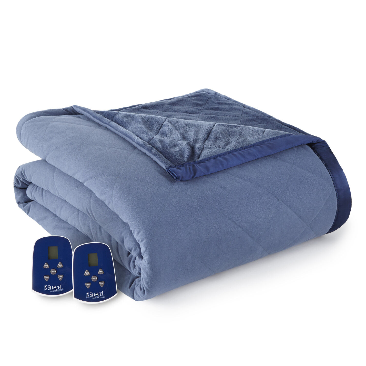 Ultra Velvet Microflannel Electric Blankets // Indigo (Full // 72x90) Shavel Ultra Velvet