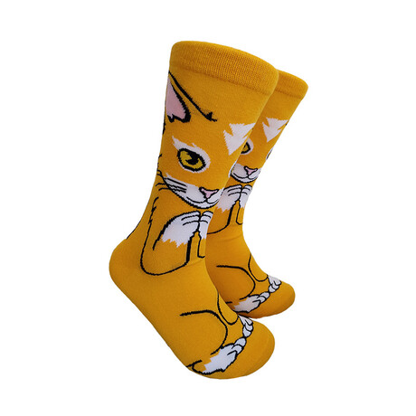 Orange Cat // Cartoon Socks