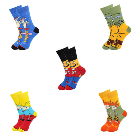 90's Cartoon Socks V1 - 5 Pack