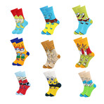 90's Cartoon Socks V1 - 9 Pack