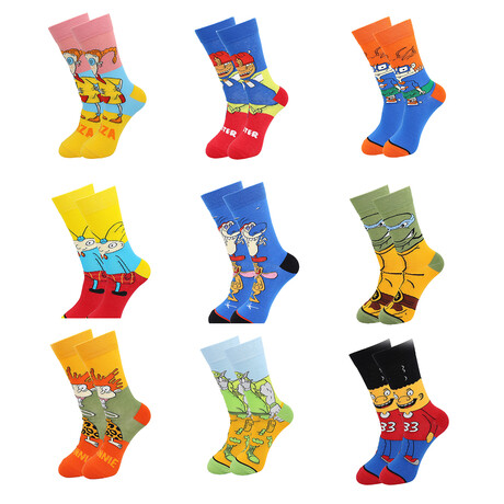 90's Cartoon Socks V2 - 9 Pack