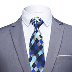 Silk Neck Tie // Blue + Black Check