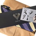 Silk Neck Tie // Purple + Champagne Lines