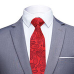 Silk Neck Tie // Red Paisley
