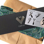 Silk Neck Tie // Metallic Green Paisley