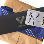 Silk Neck Tie // Blue Paisley with Stripes