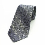 Silk Neck Tie // Black Paisley