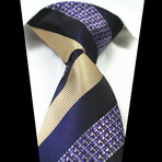Silk Neck Tie // Purple + Champagne Lines