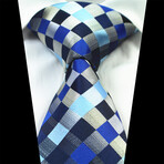 Silk Neck Tie // Blue + Black Check