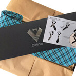 Silk Neck Tie // Teal + Black Check