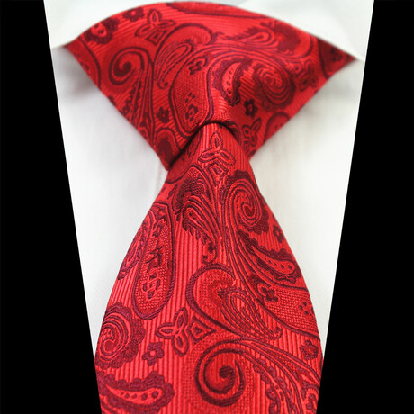 Silk Neck Tie // Red Paisley