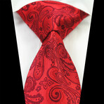 Silk Neck Tie // Red Paisley