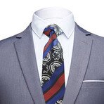 Silk Neck Tie // Blue + Red Floral