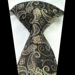 Silk Neck Tie // Brown + Gold Paisley