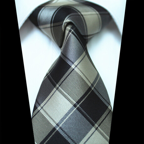 Silk Neck Tie // Olive + Khaki Check