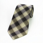 Silk Neck Tie // Olive + Khaki Check