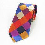 Silk Neck Tie // Colorful Check