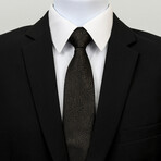 Silk Neck Tie // Black + Champagne