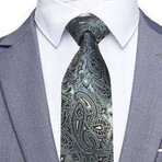 Silk Neck Tie // Black Paisley