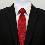 Silk Neck Tie // Red Paisley