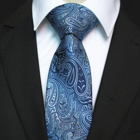 Silk Neck Tie // Blue Paisley