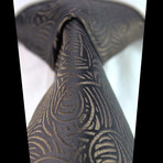 Silk Neck Tie // Black + Champagne