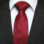 Silk Neck Tie // Burgundy Paisley