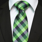 Silk Neck Tie // Green Check