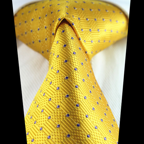 Silk Neck Tie // Metallic Yellow + Purple