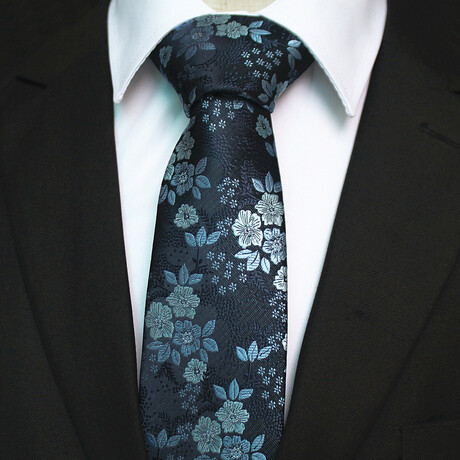 Silk Neck Tie // Blue Floral