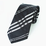 Silk Neck Tie // Black + White Lines