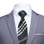 Silk Neck Tie // Black + White Lines