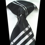 Silk Neck Tie // Black + White Lines