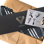 Silk Neck Tie // Black + White Lines