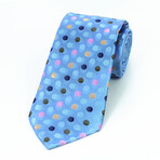 Silk Neck Tie // Blue Polka Dots