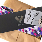 Silk Neck Tie // Pink + Purple Squares