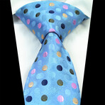 Silk Neck Tie // Blue Polka Dots