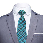 Silk Neck Tie // Teal + Black Check