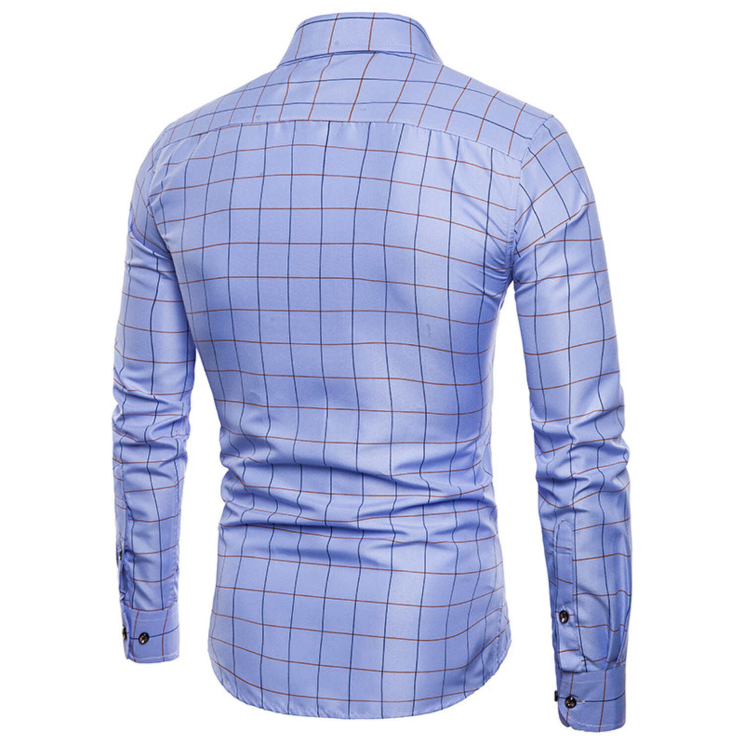 Grid Long Sleeve Button Down Shirt // Light Blue (2XL) - Vico Moretti ...