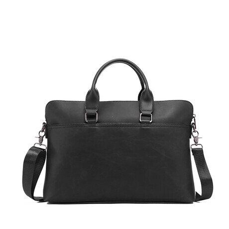 Ares Leather Laptop Bag // Black