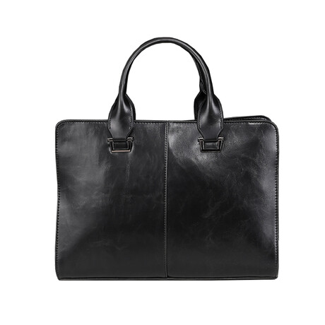 Uptown Leather Briefcase // Black