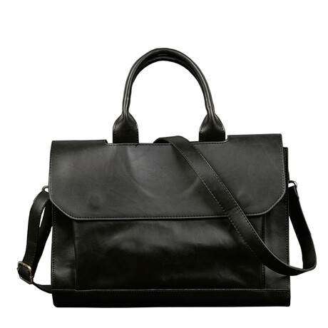 Lamier Leather Laptop Bag // Black