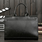 Lamier Leather Laptop Bag // Black