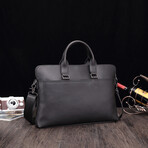 Ares Leather Laptop Bag // Black