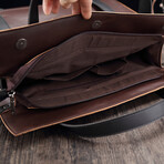 Stacks Leather Briefcase // Coffee