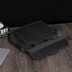 Lamier Leather Laptop Bag // Black