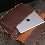 Lamier Leather Laptop Bag // Coffee