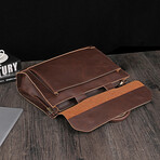 Lamier Leather Laptop Bag // Coffee