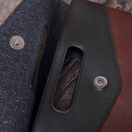 Cayman Leather Envelope Clutch // Coffee